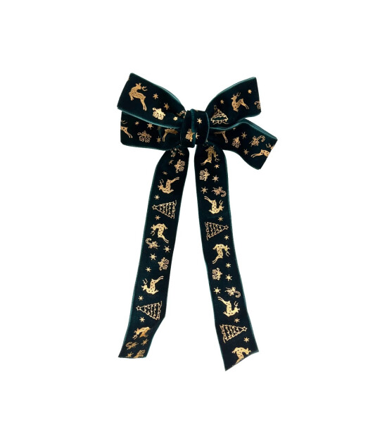 Mini & Kids Kadife Fiyonk Toka // Green Bow