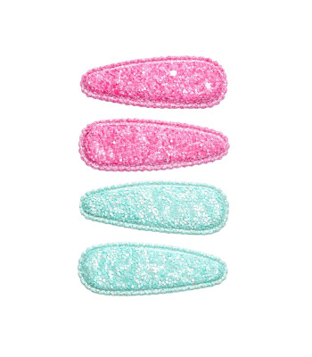 Mini & Kids 4'lü Unicorn Glitter Klips Toka // Pink - Mint