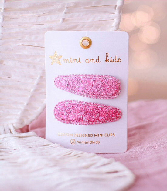 Mini & Kids Mini Klips Toka // Glitter Fuşya