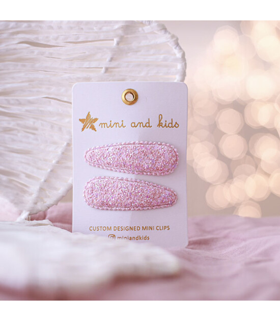 Mini & Kids Mini Klips Toka // Glitter Pembe