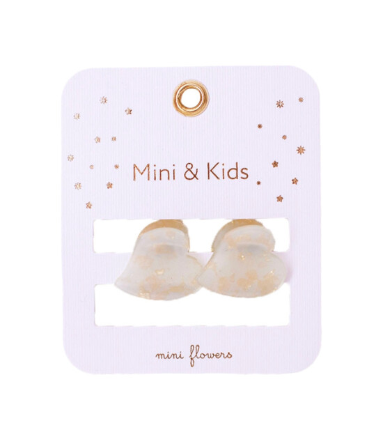Mini & Kids Mini Kalp Kemik Toka // Bej