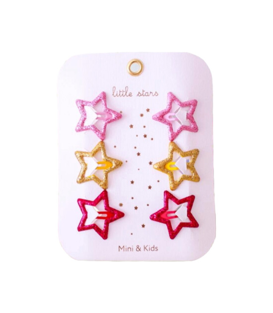Mini & Kids Mini Yıldız Toka // Glitter Pink