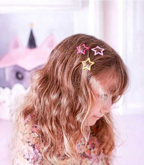 Mini & Kids Mini Yıldız Toka // Glitter Pink