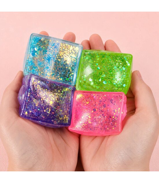 Mini Playlab Cube Squeeze Simli Squishy // Mavi