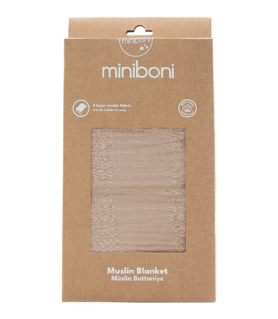 Miniboni M&uuml;slin Battaniye (110 x 120 cm) // Beige