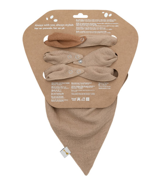 Miniboni M&uuml;slin Fular Set // Beige