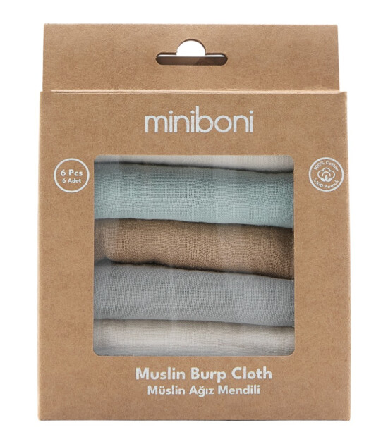 Miniboni M&uuml;slin Ağız Mendili (6 Adet)