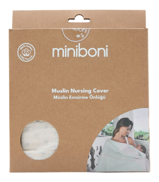 Miniboni M&uuml;slin Emzirme &Ouml;rt&uuml;s&uuml; // White - Grey