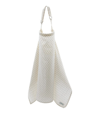 Miniboni Müslin Emzirme Örtüsü // White - Mint