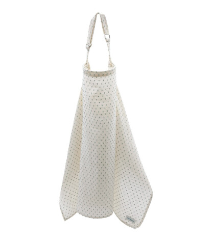 Miniboni Müslin Emzirme Örtüsü // White - Mint