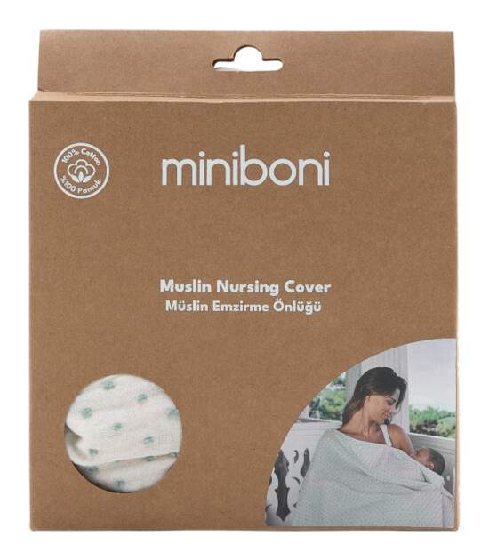 Miniboni M&uuml;slin Emzirme &Ouml;rt&uuml;s&uuml; // White - Mint