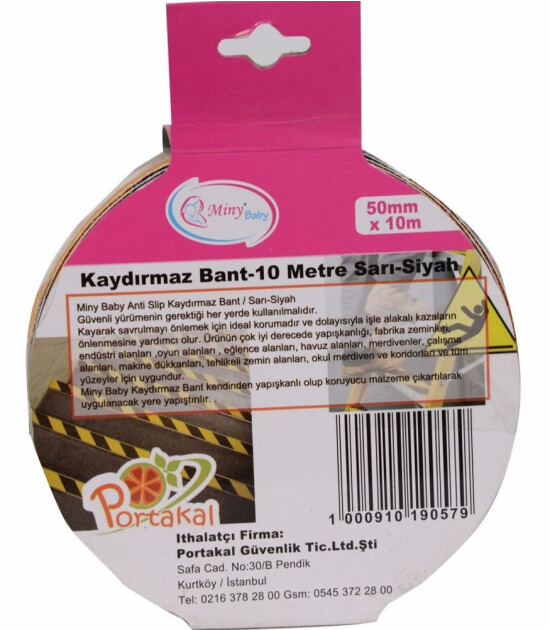 Sari Siyah Kaydirmaz Bant 25mmx10mt