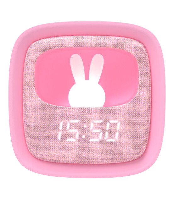 MOB Billy Tavşan Masaüstü Saat ve Gece Lambası // Pembe