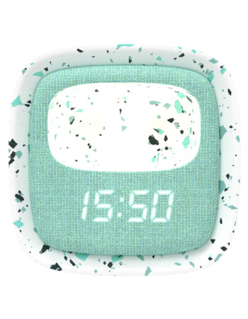 MOB Billy Tavşan Masaüstü Saat ve Gece Lambası // Turkuaz Terazzo