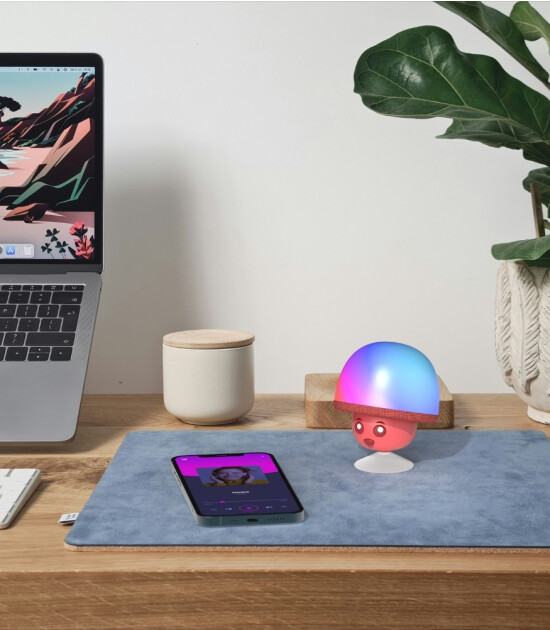 MOB Mega Mush Işıklı Bluetooth Hoparlör // Kırmızı