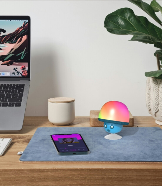 MOB Mega Mush Işıklı Bluetooth Hoparlör // Mavi