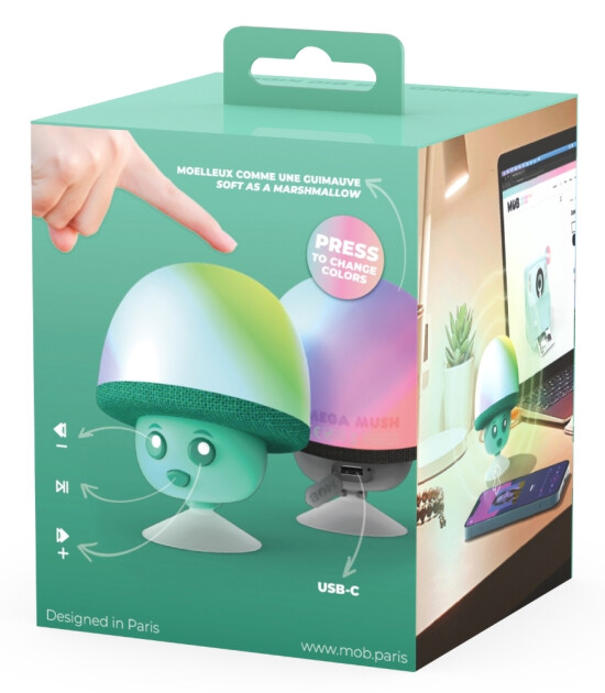 MOB Mega Mush Işıklı Bluetooth Hoparlör // Yeşil