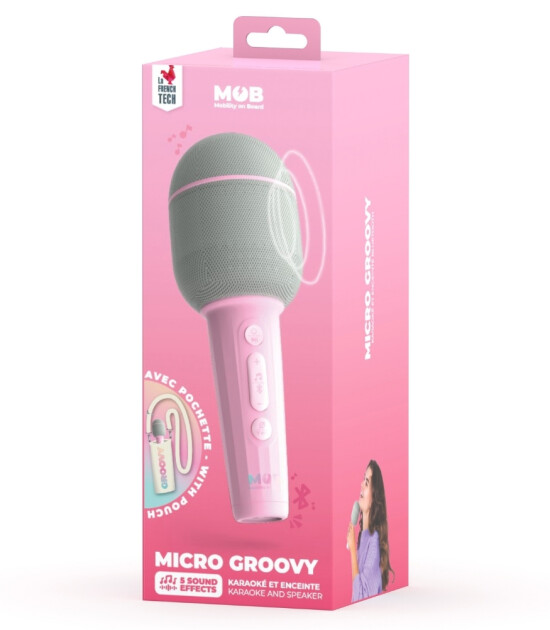MOB Micro Groovy Bluetooth Karaoke Mikrofon // Pembe