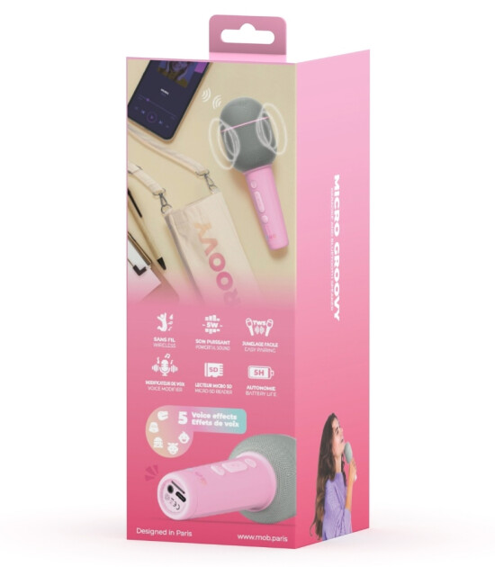 MOB Micro Groovy Bluetooth Karaoke Mikrofon // Pembe