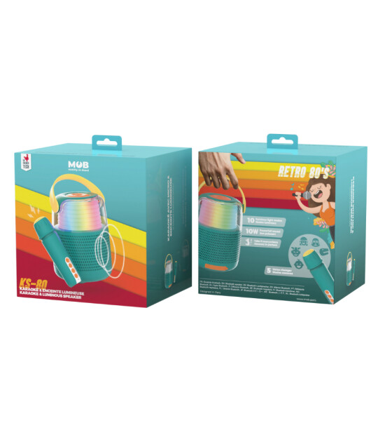 MOB Retro Ses Efektli Mikrofonlu Karaoke // Mavi