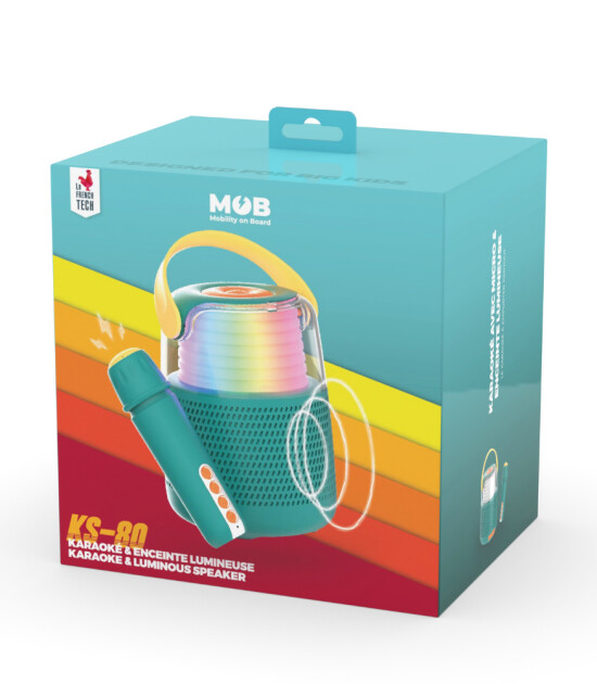 MOB Retro Ses Efektli Mikrofonlu Karaoke // Mavi