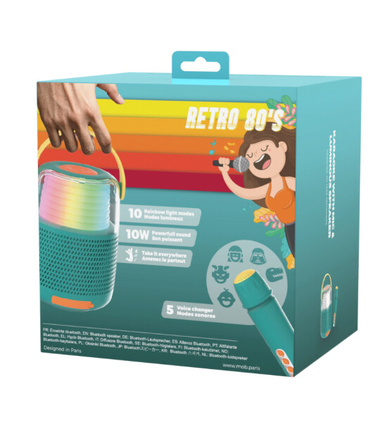 MOB Retro Ses Efektli Mikrofonlu Karaoke // Mavi