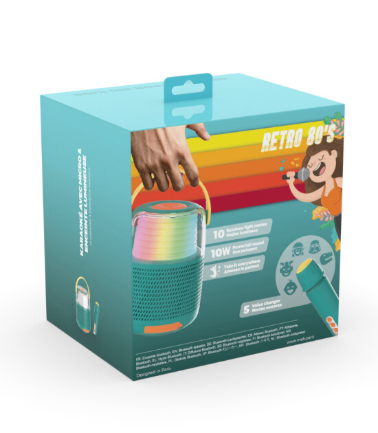 MOB Retro Ses Efektli Mikrofonlu Karaoke // Mavi