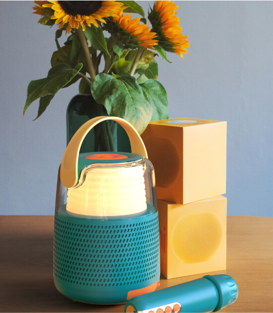 MOB Retro Ses Efektli Mikrofonlu Karaoke // Mavi