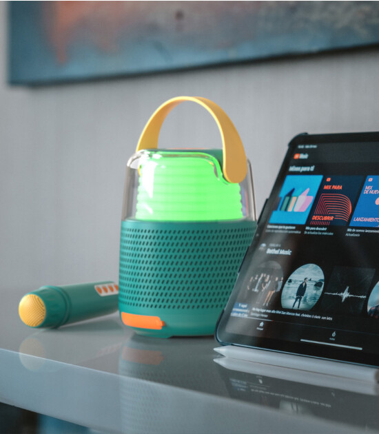 MOB Retro Ses Efektli Mikrofonlu Karaoke // Mavi