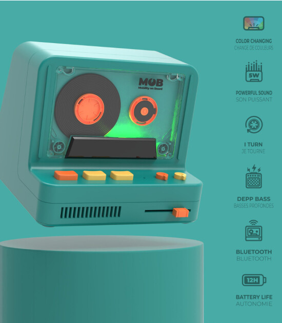 MOB Retro Kamera Bluetooth Hoparlör // Mavi