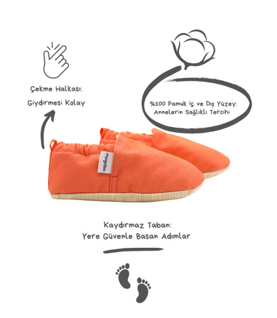 Morgedan Kaydırmaz İlk Adım Patik // Turuncu