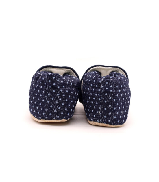 Morgedan Kaydırmaz İlk Adım Patik // Lacivert Denim - Puantiye