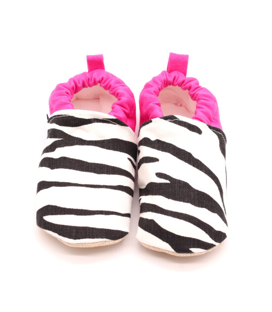 Morgedan Kaydırmaz İlk Adım Patik // Pembe - Zebra