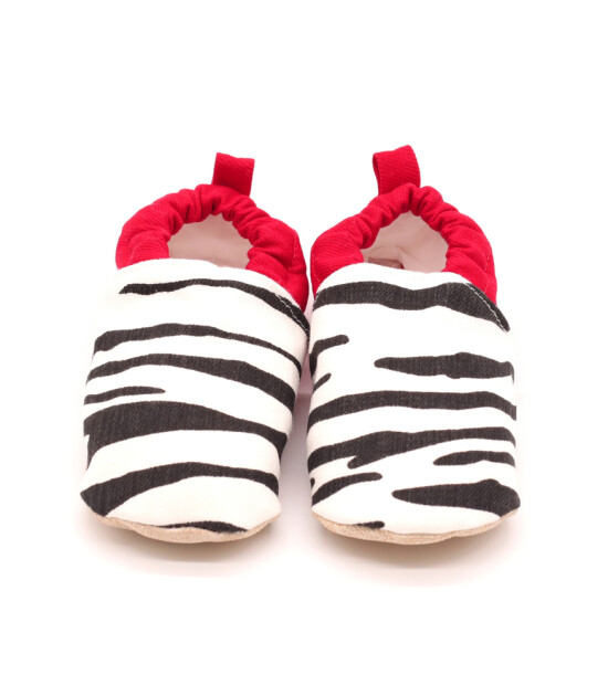 Morgedan Kaydırmaz İlk Adım Patik // Kırmızı - Zebra