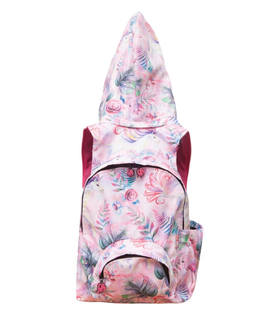 Morikukko Kapüşonlu  Büyük Sırt Çanta // Flamingo & Unicorn