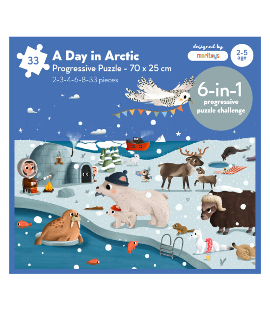 Moritoys 6in1 Puzzle // A Day in Arctic (2-3-4-6-8 Parça Yapboz)
