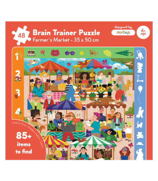 Moritoys Brain Trainer Puzzle // Farmer's Market (48 Parça)