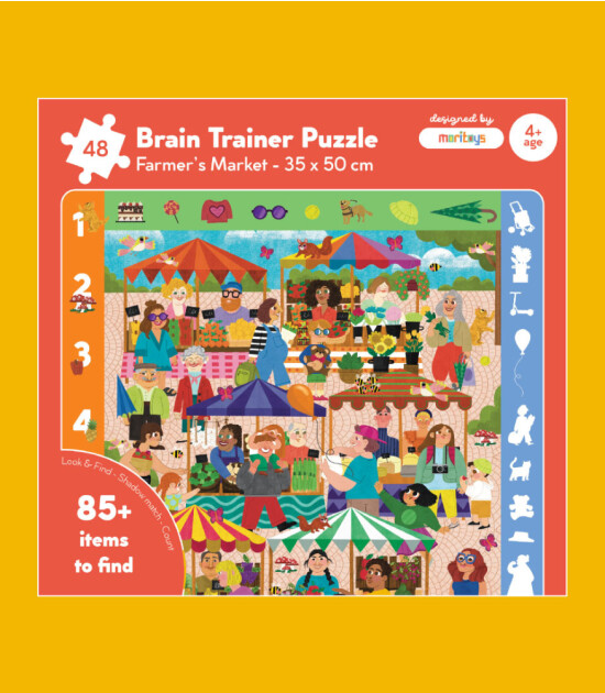 Moritoys Brain Trainer Puzzle // Farmer's Market (48 Parça)
