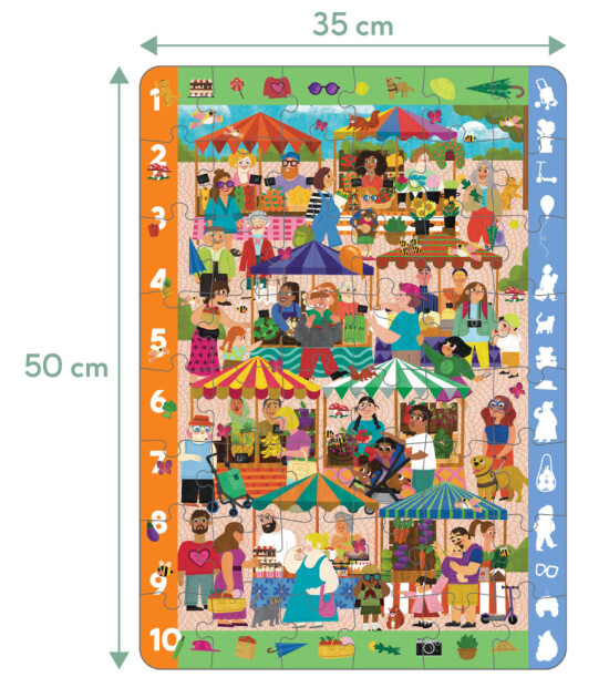 Moritoys Brain Trainer Puzzle // Farmer's Market (48 Parça)