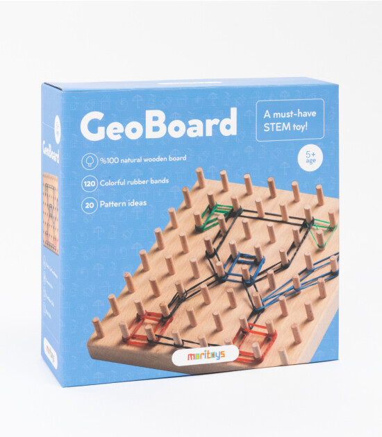 moritoys GeoBoard - Lastikli Montessori Geometri Ahşap Oyunu