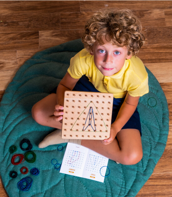 moritoys GeoBoard - Lastikli Montessori Geometri Ahşap Oyunu
