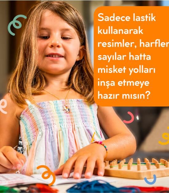 moritoys GeoBoard - Lastikli Montessori Geometri Ahşap Oyunu