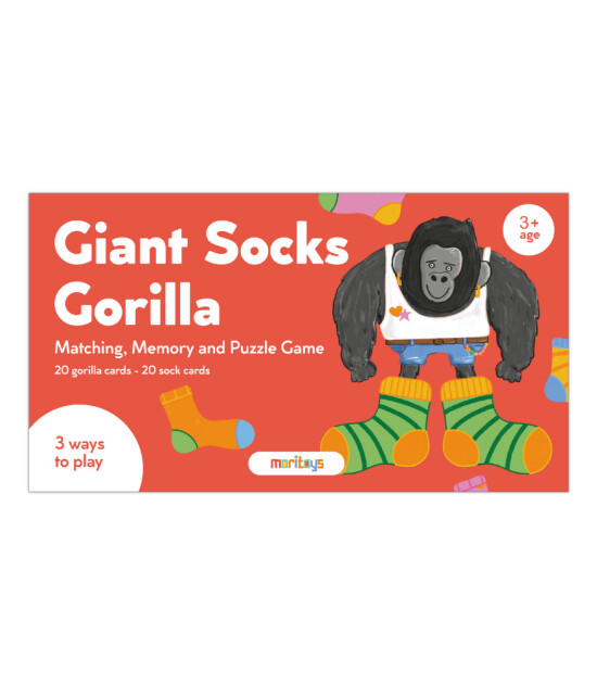 moritoys Giant Socks Gorilla - Hafıza, Eşleştirme ve Puzzle Oyunu