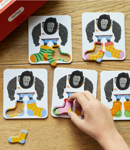 moritoys Giant Socks Gorilla - Hafıza, Eşleştirme ve Puzzle Oyunu