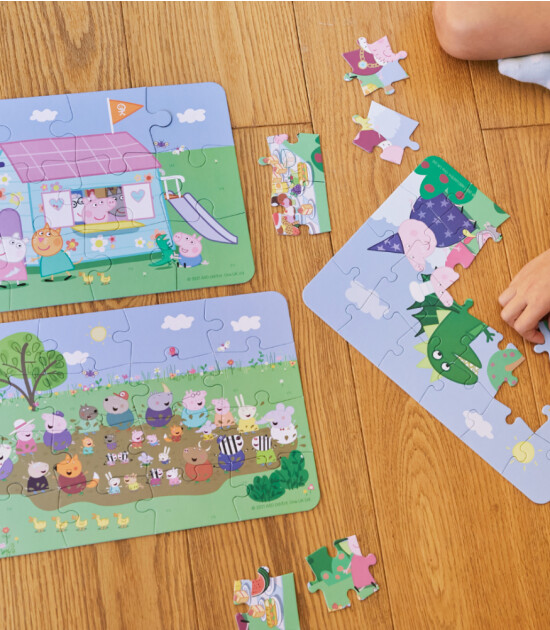 moritoys Peppa Pig Progressive Puzzle // Outdoor Fun (12 - 16- 24 Parça)