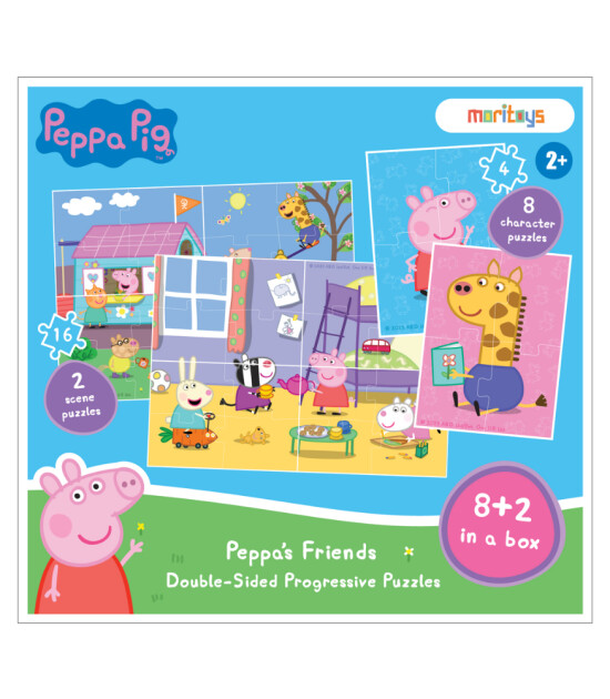 moritoys Peppa Pig Çift Yön Puzzle // Peppa’s Friends (8+2 Set)