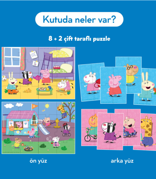 moritoys Peppa Pig Çift Yön Puzzle // Peppa’s Friends (8+2 Set)