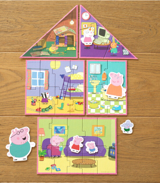 moritoys Peppa Pig Progressive Puzzle // Peppa’s House (2-3-4-6-8-10 Parça)