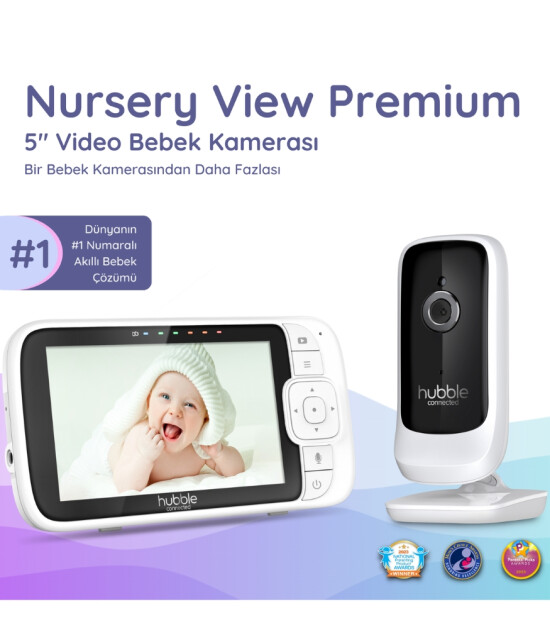 Hubble Nursery View Premium Dijital Ekranlı Bebek Kamerası (5 in&ccedil;)