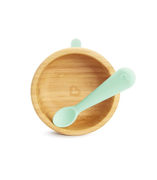 Munchkin Vakumlu Bambu Kase ve Silikon Kaşık Set